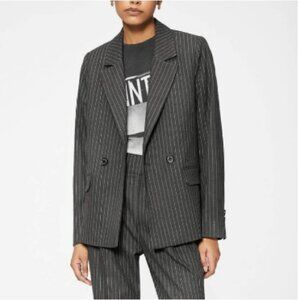 ANINE BING Becky Blazer Notched Lapel Pinstripe Vintage Oversized Blazer Size MD